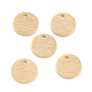 Brass Charms, Flat Round, Real 24K Gold Plated, 8x1mm, Hole: 1.2mm