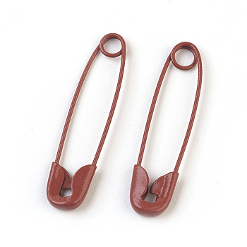 Iron Safety Pins, Coconut Brown, 30x7x2mm, Pin: 0.7mm