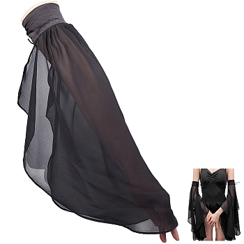Polyester Oversleeves, for Wedding Bridal Dress Accessories, Black, 588x115~215x0.1mm