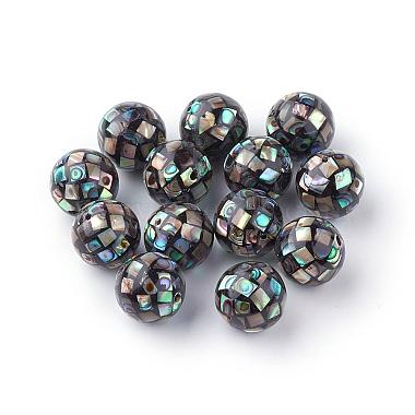 10mm Black Round Paua Shell Beads