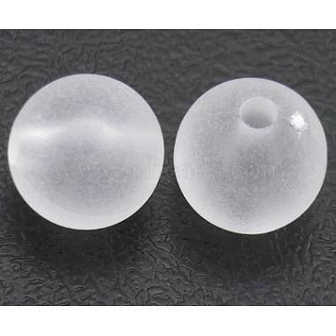 14mm White Round Acrylic Beads