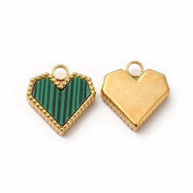 Synthetic Malachite Dyed Heart Charms(STAS-A076-08G)-2