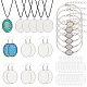 DIY Blank Oval Alloy Jewelry Set Making Kits(SJEW-AB00001)-1