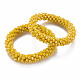AB Color Plated Faceted Opaque Glass Beads Stretch Bracelets(BJEW-S144-003D-05)-1
