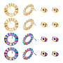 Mixed Color Ring 304 Stainless Steel Stud Earring Findings(EJEW-UN0002-32)