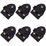 6Pcs Cowhide Leather Loop Keepers, with Alloy Screws, Men's Belt Buckle Connector, Black, Ring: 38x30x12mm(FIND-GF0009-19B)