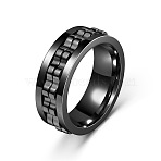 304 Stainless Steel Gear Rotatable Finger Rings, Fidget Spinner Ring for Calming Worry Meditation, Black, US Size 11(20.6mm)(FS-WGAD37A-29)