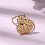 Conch 304 Stainless Steel Open Finger Rings for Women, Golden, US Size 6(16.5mm)(RJEW-A091-16G)