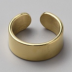 Stainless Steel Open Cuff Ring, Plain Band Rings, Golden, US Size 8 1/2(18.5mm)(RJEW-WH0004-39)