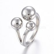 Tarnish Resistant 304 Stainless Steel Finger Rings, Round, Stainless Steel Color, Size 6~9, 16~19mm(RJEW-H125-12G)