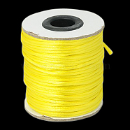 Nylon Cord, Satin Rattail Cord, for Beading Jewelry Making, Chinese Knotting, Yellow, 2mm, about 50yards/roll(150 feet/roll)(NWIR-A003-12)