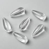 Transparent Acrylic Beads, teardrop, Clear, 37x15mm, Hole: 2mm, about 105pcs/500g(PL6315Y)