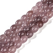 Natural Strawberry Quartz Beads Strands, Oval, 12x8.5mm, Hole: 0.8mm, about 32pcs/strand, 15.35''~15.75''(39~40cm)(G-K362-I09-04)