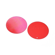 Ornament Accessories, Iridescent PVC Plastic Paillette/Sequins Pendants, Flat Round, Red, 29~30x0.2mm, Hole: 1.5mm(PVC-WH0004-03G)