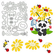 Carbon Steel Cutting Dies Stencils, for DIY Scrapbooking, Photo Album, Decorative Embossing Paper Card, Stainless Steel Color, Panda, 159x120x0.8mm(DIY-WH0309-1632)