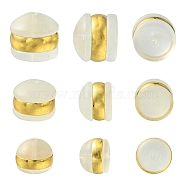 12Pcs 3 Size TPE Plastic Ear Nuts, with Real 18K Gold Plated 316 Surgical Stainless Steel Findings, Belt Earring Backs, Clear, 4~6x5~6.5mm, 4Pcs/size(KY-YW0001-53)