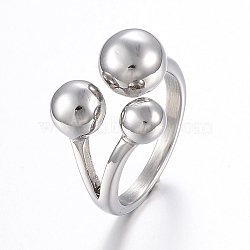 304 Stainless Steel Finger Rings, Round, Stainless Steel Color, Size 6~9, 16~19mm(RJEW-H125-12G)
