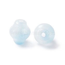Opaque Glass Beads, Lantern, Light Sky Blue, 9x8mm, Hole: 1.5mm(GLAA-F117-04D)