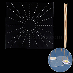 Square Acrylic Crochet Blocking Board, Knitting Loom, with Stainless Steel Pin, for Making Cushions, Scarves, Hats, Headbands, Shawl, Clear, Board: 30x30x0.45cm, Hole: 3mm, Pin: 300x3mm(TOOL-WH0125-68)