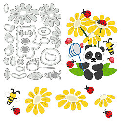 Carbon Steel Cutting Dies Stencils, for DIY Scrapbooking, Photo Album, Decorative Embossing Paper Card, Stainless Steel Color, Panda, 159x120x0.8mm(DIY-WH0309-1632)