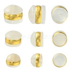 12Pcs 3 Size TPE Plastic Ear Nuts, with Real 18K Gold Plated 316 Surgical Stainless Steel Findings, Belt Earring Backs, Clear, 4~6x5~6.5mm, 4Pcs/size(KY-YW0001-53)