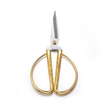 Stainless Steel Scissors, with Zinc Alloy Handle, Golden, 15x8x0.85cm