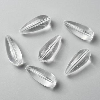 Transparent Acrylic Beads, teardrop, Clear, 37x15mm, Hole: 2mm, about 105pcs/500g