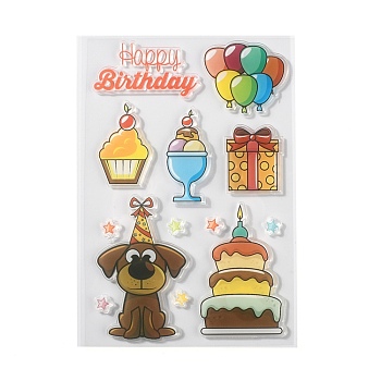 Silicone Stamps, for DIY Scrapbooking, Photo Album Decorative, Cards Making, Stamp Sheets, Birthday Themed Pattern, Pattern: 9~74x9~55mm, 160x110x3mm