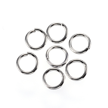 304 Stainless Steel Open Jump Rings, Stainless Steel Color, 6x0.9mm, Inner Diameter: 4.2mm, about 1273~1294pcs/100g