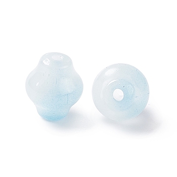 Opaque Glass Beads, Lantern, Light Sky Blue, 9x8mm, Hole: 1.5mm