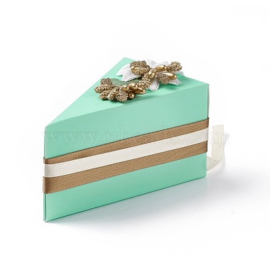 ケーキの形をした厚紙の結婚式のお菓子の好意のギフト用の箱(CON-E026-01B)-4