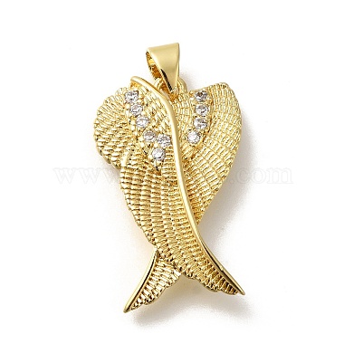 Real 18K Gold Plated Clear Wing Brass+Cubic Zirconia Pendants