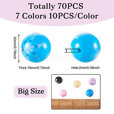 70Pcs 7 Colors Flower Opaque Resin Beads(RESI-TA0001-55)-3