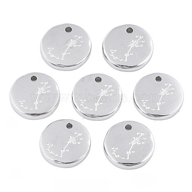 Stainless Steel Color Flat Round 316 Surgical Stainless Steel Charms