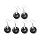 Boucles d'oreilles pendantes en obsidienne naturelle(EJEW-G300-01P-06)-1