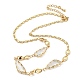 colliers plastrons en perles de verre à facettes en forme de larme(NJEW-R263-13G)-1