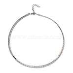 6MM 304 Stainless Steel Flat Snake Chain Necklaces, Tarnish Free, Stainless Steel Color, 18.11 inch(46cm)(MAK-Z004-05P)