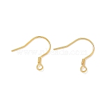 925 Sterling Silver French Hooks with Coil, Ear Wire with Loops, with S925 Stamp, Real 18K Gold Plated, 13x13.5~14.5x1mm, Hole: 1.6mm, Pin: 0.5mm(STER-T007-119G)
