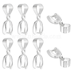 8Pcs 925 Sterling Silver Pendants, Ice Pick & Pinch Bails, with 925 Stamp, Silver, 16mm, Hole: 5mm, Pin: 0.5mm(STER-ME0001-09)