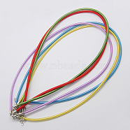 Silk Cord Necklaces Making, with Brass Lobster Clasps, Platinum, Mixed Color, 17 inch~18 inch(X-NFS005)