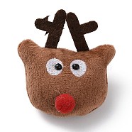 Christmas Theme Wool Cloth Brooches, with Iron Pins, for Backpack Clothes, Deer, 74.5x68x38mm(JEWB-F022-01F)