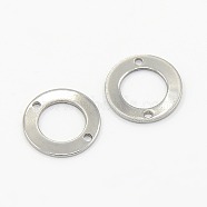 304 Stainless Steel Slice Links, Donut, Stainless Steel Color, 13x1mm, Hole: 1mm(STAS-M005-01)