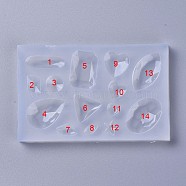 Silicone Molds, Resin Casting Molds, For UV Resin, Epoxy Resin Jewelry Making, Mixed Shapes, White, 62x98x7mm(X-DIY-L026-039)