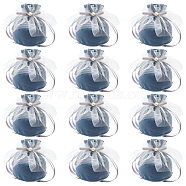 Nbeads 12Pcs Velvet Jewelry Drawstring Gift Bags, with Plastic Imitation Pearl & White Yarn, Wedding Favor Candy Bags, Steel Blue, 14.2x14.9x0.4cm(TP-NB0001-30D)