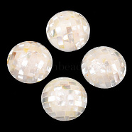 Natural White Shell Beads, No Hole/Undrilled, Flat Round, 35x20.5~21.5mm(SHEL-F007-16B)