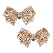 Bowknot Rhinestone Shoe Decoration, Cornsilk, 62x98x12mm(DIY-WH0430-522A)