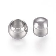 316 Surgical Stainless Steel Beads, Rondelle, Stainless Steel Color, 5x3mm, Hole: 3mm(STAS-I144-02P)