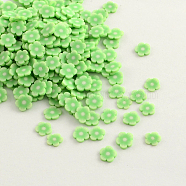 Handmade Polymer Clay Nail Art Decoration Accessories, Flower, Spring Green, 5~6x1mm(CLAY-Q220-04E)