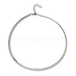 6MM 304 Stainless Steel Flat Snake Chain Necklaces, Tarnish Free, Stainless Steel Color, 18.11 inch(46cm)(MAK-Z004-05P)