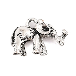 Tibetan Style Alloy Pendants, Elephant, Antique Silver, 22x15x7mm, Hole: 2mm(X-TIBEP-E100-AS)